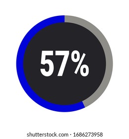 blue and ash color circle percentage showing57 % ready to use for web design
