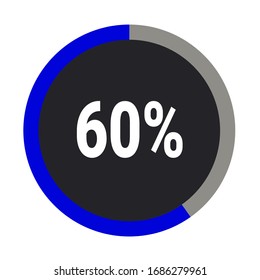 blue and ash color circle percentage showing 60 % ready to use for web design
