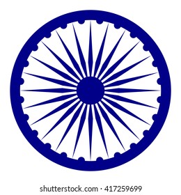 Blue Ashoka Wheel Indian symbol - Ashoka Chakra