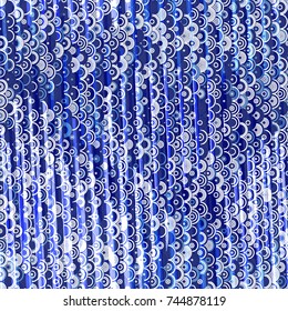 Blue asian pattern from arcs and stripes. Beautiful ornament. Seamless texture. Abstract vector background for web page, banners backdrop, fabric, home decor, wrapping
