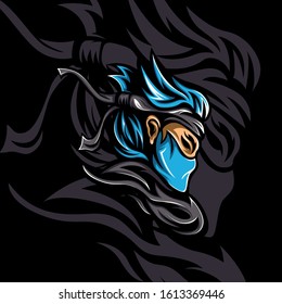 Blue Assassin Shadow Mascot Logo Gaming Stock Vector Royalty Free