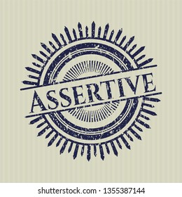 Blue Assertive distressed rubber stamp