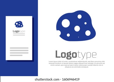 Blue Asteroid icon isolated on white background. Logo design template element. Vector Illustration