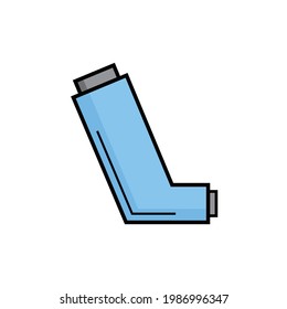 vector de icono del inhalador de asma azul