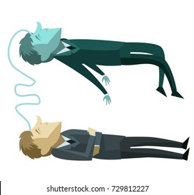 blue astral projection soul seeing himself as a slept body