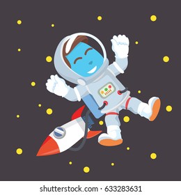 blue astronaut in space