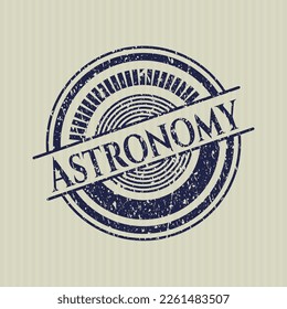 Blue Astronomy distress grunge style stamp. 