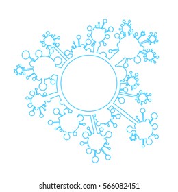 Blue asymmetrical snowflake - blot. Vector.