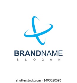 Blue Atom Logo Design Template