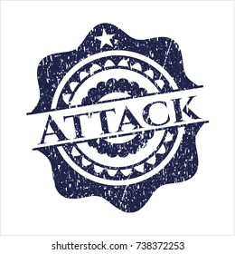 Blue Attack distressed rubber grunge texture stamp