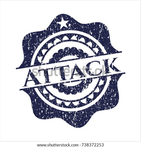 Blue Attack distressed rubber grunge texture stamp