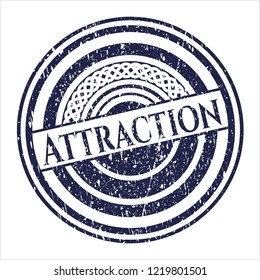 Blue Attraction distressed grunge style stamp