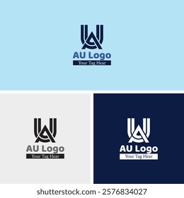 Blue Au logo design Idea 