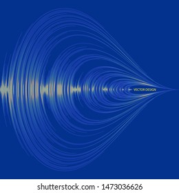 Blue audio wave background. Pulse music player banner. New modern digital technology