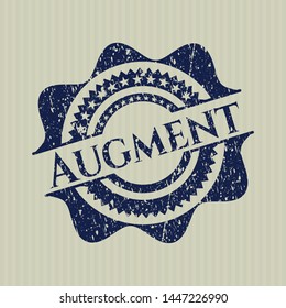 Blue Augment distressed rubber grunge stamp