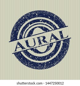 Blue Aural distressed rubber seal