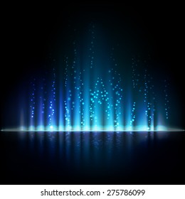 Blue aurora light. Shiny Abstract vector backgrounds