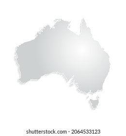 blue Australia map on white background