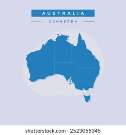 Ilustración vectorial de mapa azul de Australia