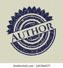 Blue Author distressed rubber seal