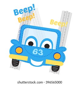 Blue auto t-shirt design vector illustration. Auto design vector illustration 