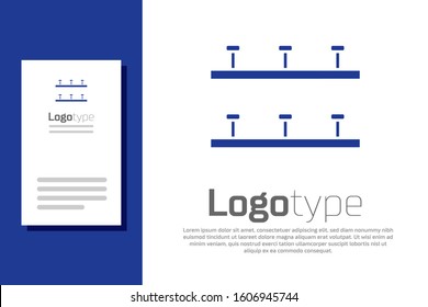 Blue Automatic irrigation sprinklers icon isolated on white background. Watering equipment. Garden element. Spray gun icon. Logo design template element. Vector Illustration