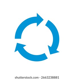Blaues Automatisierungspfeil-Symbol, Schleifen-Symbol.