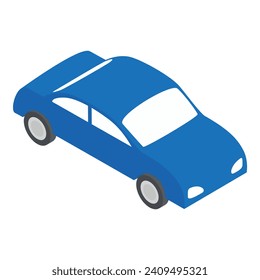 Blue automobile icon isometric vector. New modern passenger vehicle icon. Car, transport, vehicle