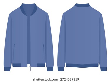 Chaqueta de otoño azul. Ilustración vectorial	