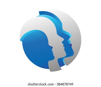 blue avatar faceless head silhouette logo image icon