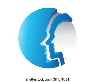 blue avatar faceless head silhouette logo image icon