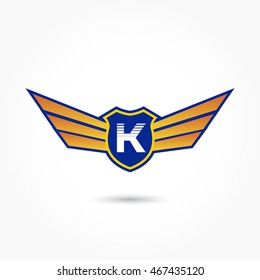 blue aviation logo with gradient wings