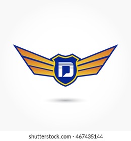 blue aviation logo with gradient wings