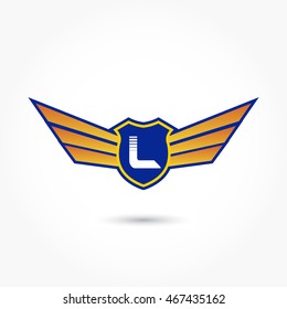 blue aviation logo with gradient wings