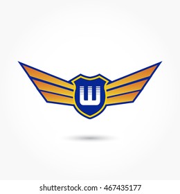 blue aviation logo with gradient wings