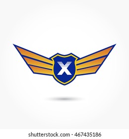 blue aviation logo with gradient wings