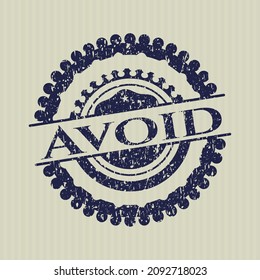 Blue Avoid distressed rubber grunge texture stamp. 
