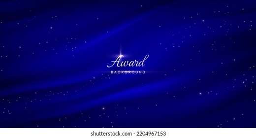 Blue award luxury background with gold glitter and fabric shadow svg