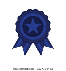 Cinta de premio azul con Vector de estrella