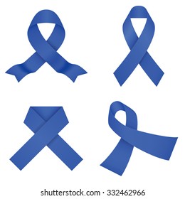 Blue Awareness Ribbon. Vector Illustration