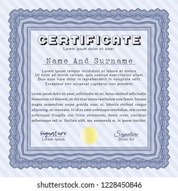 Blue Awesome Certificate template. Customizable, Easy to edit and change colors. With quality background. Modern design. 