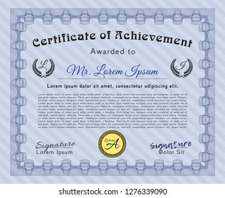 Blue Awesome Certificate template. Customizable, Easy to edit and change colors. Printer friendly. Good design. 