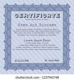Blue Awesome Certificate template. Elegant design. Customizable, Easy to edit and change colors. Printer friendly. 