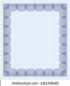 Blue Awesome Certificate template. With quality background. Vector illustration. Beauty design. 