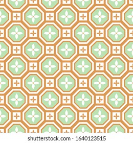 Blue Azulejos pattern portugal tile seamless pattern. Oriental ceramic tiles vector design pastel colors.