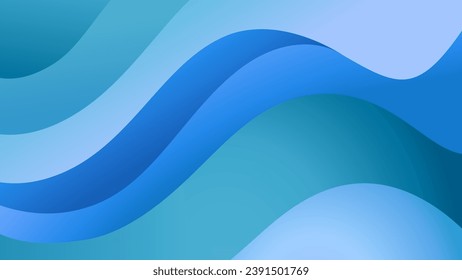 Blue azure abstract wave background presentation template	