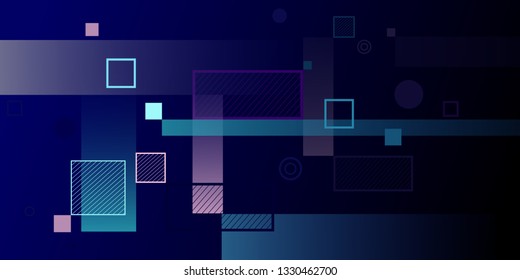 Blue and azure rectangles abstract vector background for parallax effect scrolling landing page.