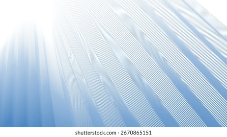 Blue Azzure Stripes Line Zig Zag Abstract Background with Modern Geometric Pattern Design