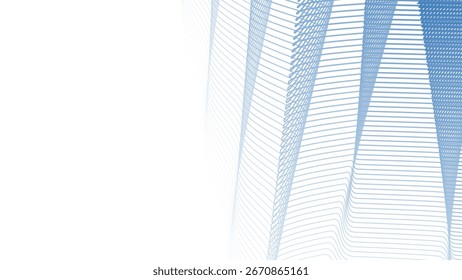 Blue Azzure Stripes Line Zig Zag Abstract Background with Modern Geometric Pattern Design