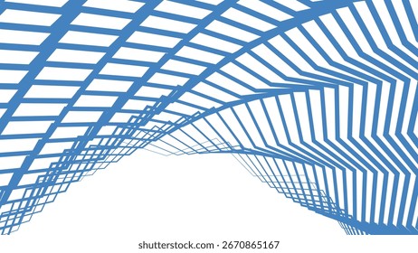 Blue Azzure Stripes Line Zig Zag Abstract Background with Modern Geometric Pattern Design